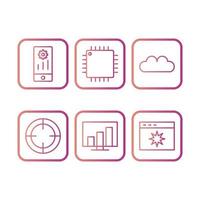 Icon Set Of Search Engine Optimization For Personal And Commercial Use... vector