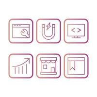 Icon Set Of Search Engine Optimization For Personal And Commercial Use... vector