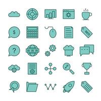 Icon Set Of Search Engine Optimization For Personal And Commercial Use... vector