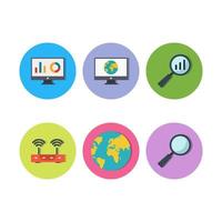 Icon Set Of Search Engine Optimization For Personal And Commercial Use... vector