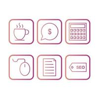 Icon Set Of Search Engine Optimization For Personal And Commercial Use... vector