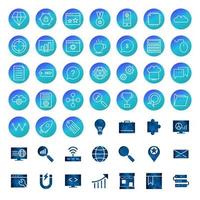 conjunto de iconos de optimización de motores de búsqueda para uso personal y comercial ... vector