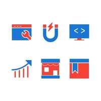 Icon Set Of Search Engine Optimization For Personal And Commercial Use... vector