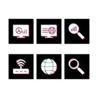 Icon Set Of Search Engine Optimization For Personal And Commercial Use... vector