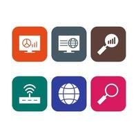 Icon Set Of Search Engine Optimization For Personal And Commercial Use... vector