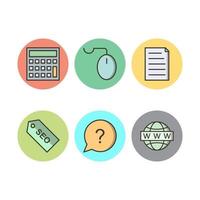 Icon Set Of Search Engine Optimization For Personal And Commercial Use... vector