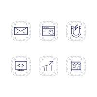 Icon Set Of Search Engine Optimization For Personal And Commercial Use... vector