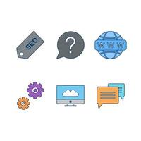 Icon Set Of Search Engine Optimization For Personal And Commercial Use... vector