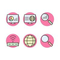 Icon Set Of Search Engine Optimization For Personal And Commercial Use... vector