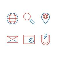 Icon Set Of Search Engine Optimization For Personal And Commercial Use... vector