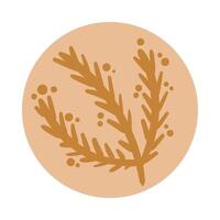 branch with leaves boho hand drawn style vector