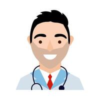 doctor with stethoscope character flat style vector