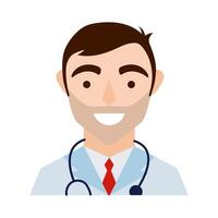 doctor with stethoscope character flat style vector