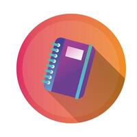 icono de estilo detallado de cuaderno vector