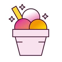 delicioso helado icono de estilo detallado vector