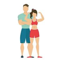 young athlete couple healthy lifestyle vector