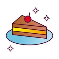 dulce pastel cumpleaños icono de estilo detallado vector