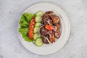 Fried pork salad photo