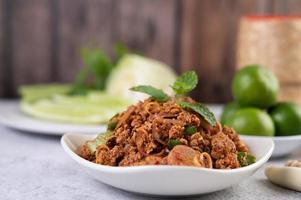 Spicy minced pork dish photo