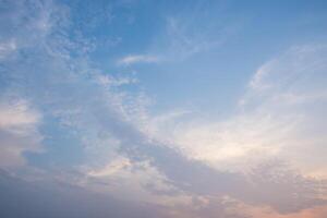 The sky and clouds at sunset photo