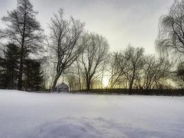 quebec, canadá, 19 de enero de 2019 - una mañana muy fría y soleada. foto