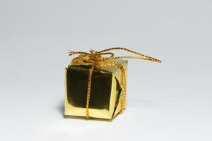 Christmas gift box on white background photo