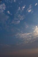 The sky and clouds at sunset photo