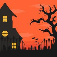 fondo de halloween de diseño plano vector