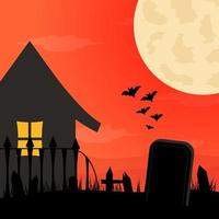 fondo de halloween de diseño plano vector