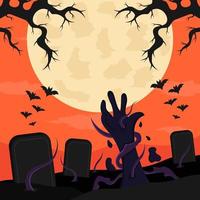 Flat design halloween background vector