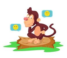 Cute monkey illustration vector