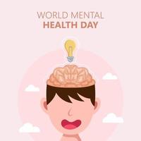 Hand drawn world mental health day poster vector