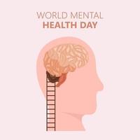 cartel del día mundial de la salud mental dibujado a mano vector