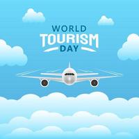 Hand drawn illustration of world tourism day concept. Vector Illustration