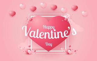 Valentine background with typography concept vector