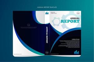 Annual report with double sides for business vector