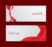 Set of banners with red fabric vector