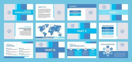 blue and white business presentation template vector