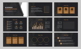 black and brown business presentation template vector