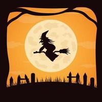 Flat design halloween background vector