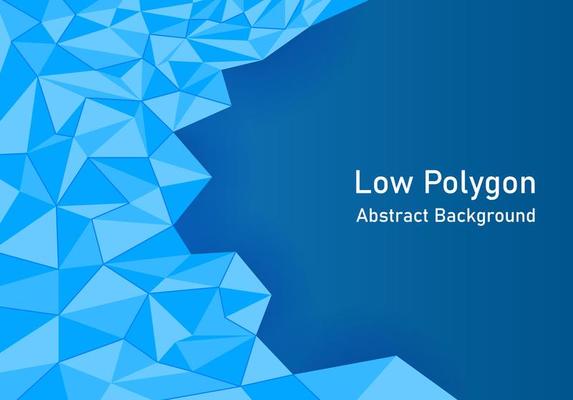 Abstract background low polygon in blue color.