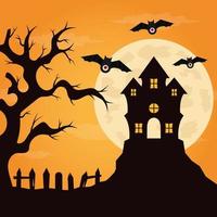 Flat design halloween background vector