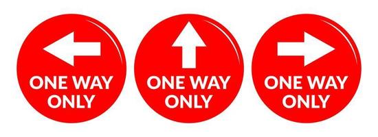 Set of one way only floor stickers vector