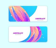 Set of abstract shapes banners full of color vector