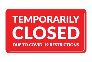 Temporarily closed due to covid 19 restriction vector