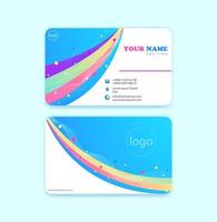 Business card colorful abstract shapes design vector