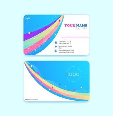 Business card colorful abstract shapes design