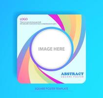 Square poster colorful design vector