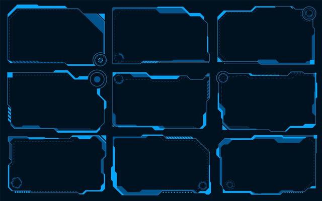 Futuristic HUD abstracts. Future blue monochome theme concept