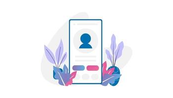 influencer profile page mobile application vector